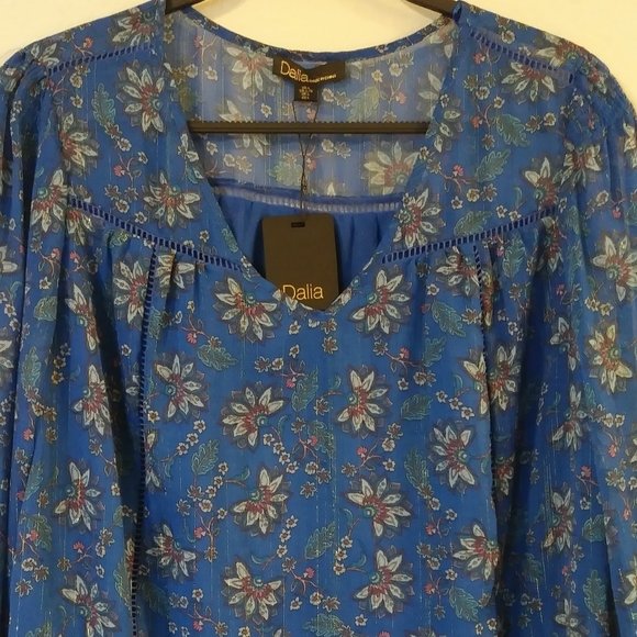Dalia Blue Floral Print Top - Picture 2 of 6